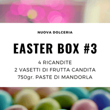 Carica l&#39;immagine nel visualizzatore di Gallery, Easter Box MEDIUM: 4 Ricandite, 2 Vasetti di Frutta Candita Artigianale e 750g di Paste di Mandorla