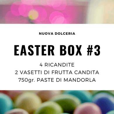 Easter Box MEDIUM: 4 Ricandite, 2 Vasetti di Frutta Candita Artigianale e 750g di Paste di Mandorla